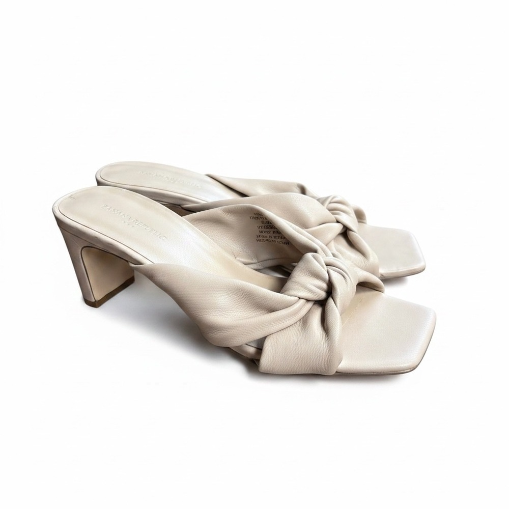 Banana Republic Factory Slip on Blush Twisted Knot Heeled Sandal Career Work 6
